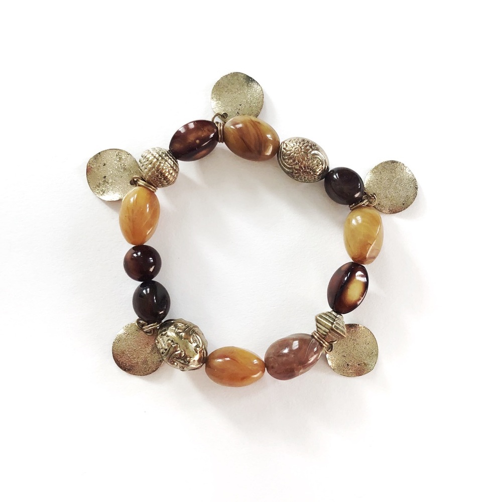 Forever 21 Brown and Gold Charm Bracelet